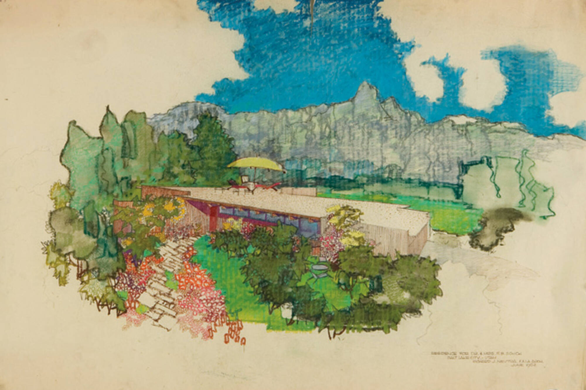 Hand-colored drawing