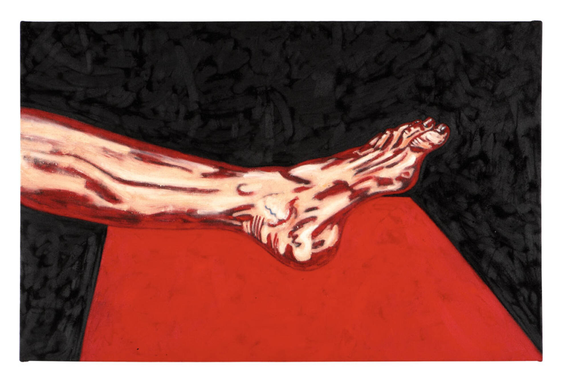 Leg and Red Table