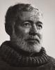 Portrait of the writer Ernest Hemingway. 1957.