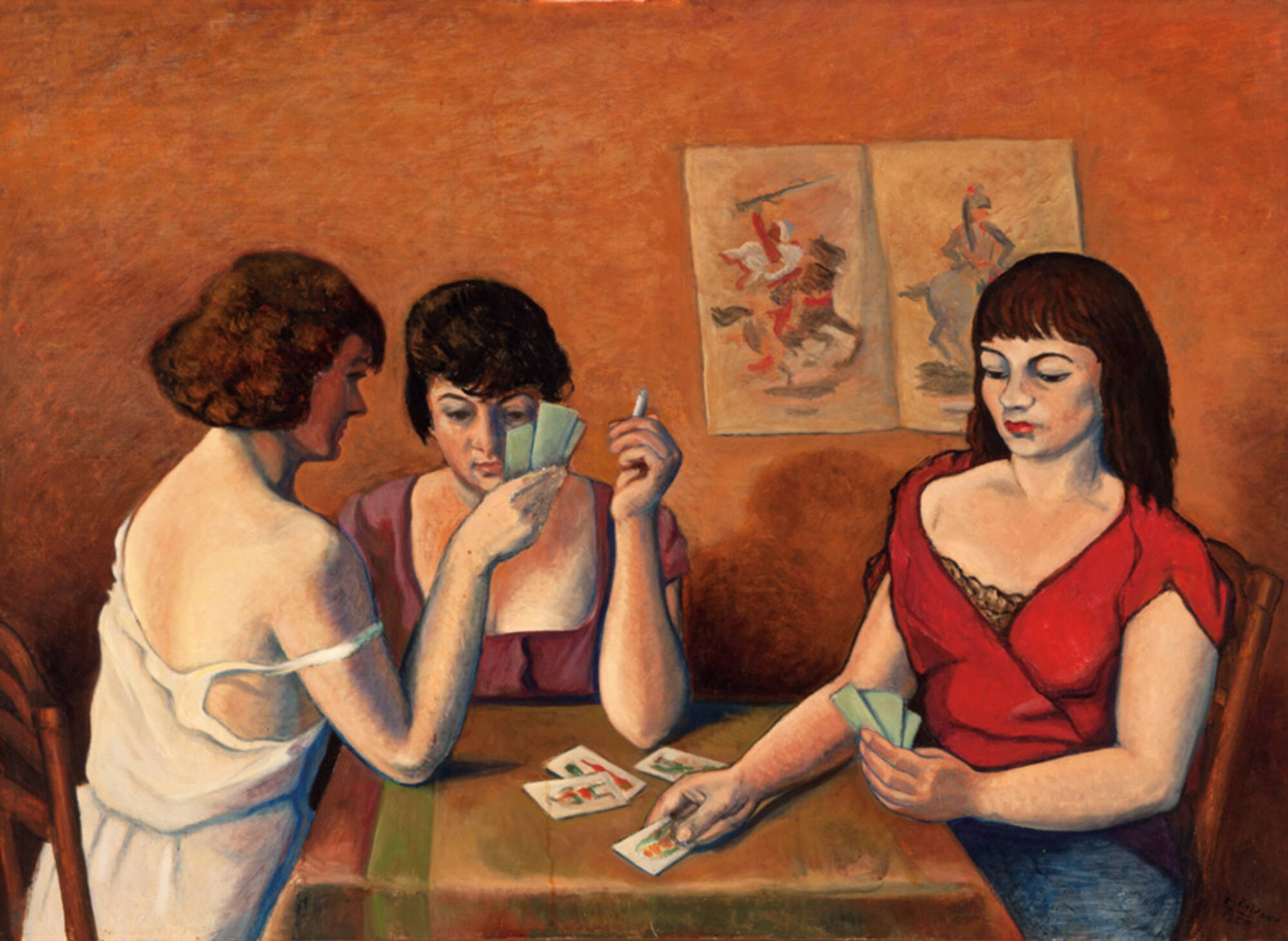 Pierrot and Pierette & Three Women Playing Cards (2)