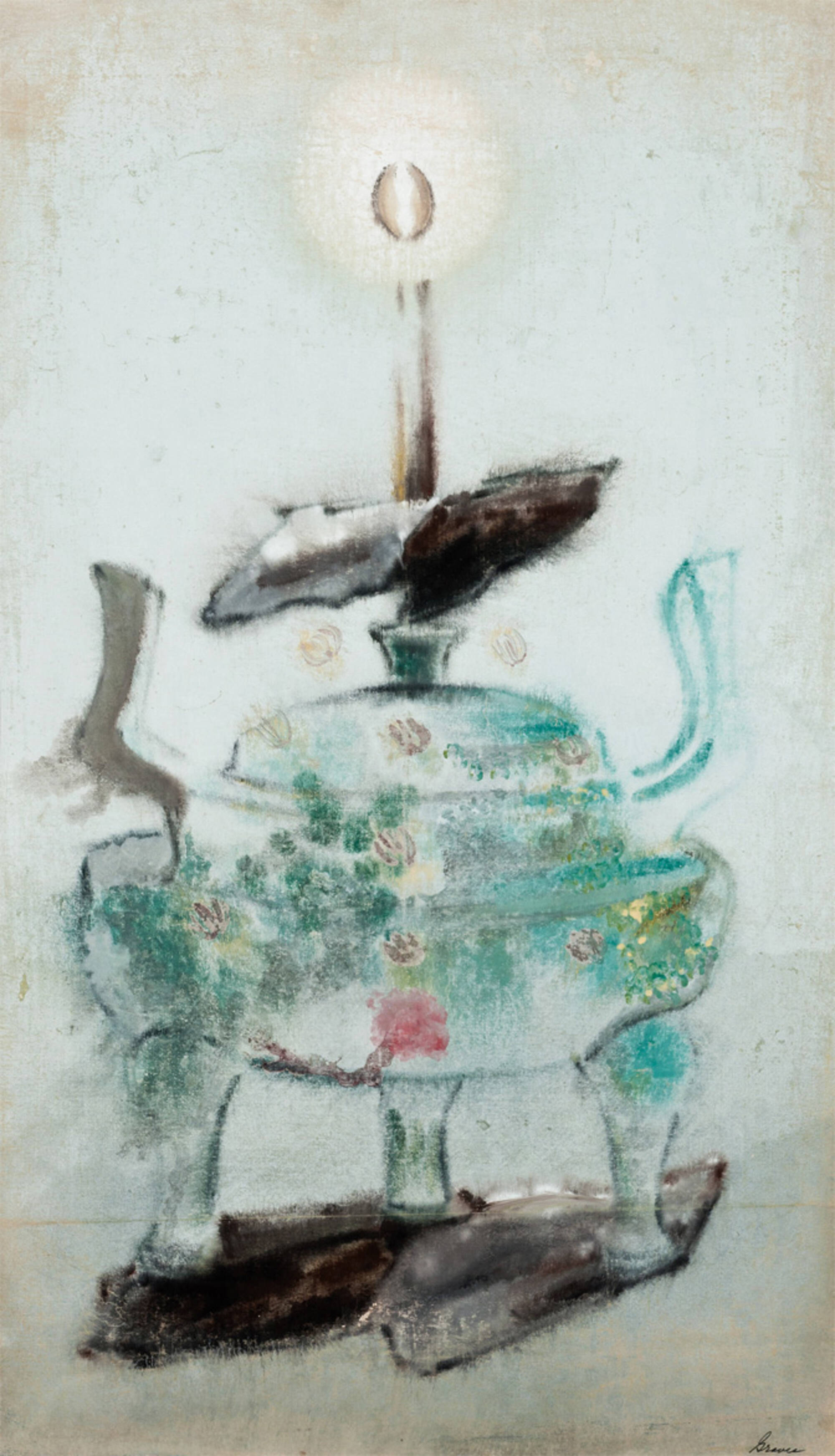 Oriental Vessel with Candle