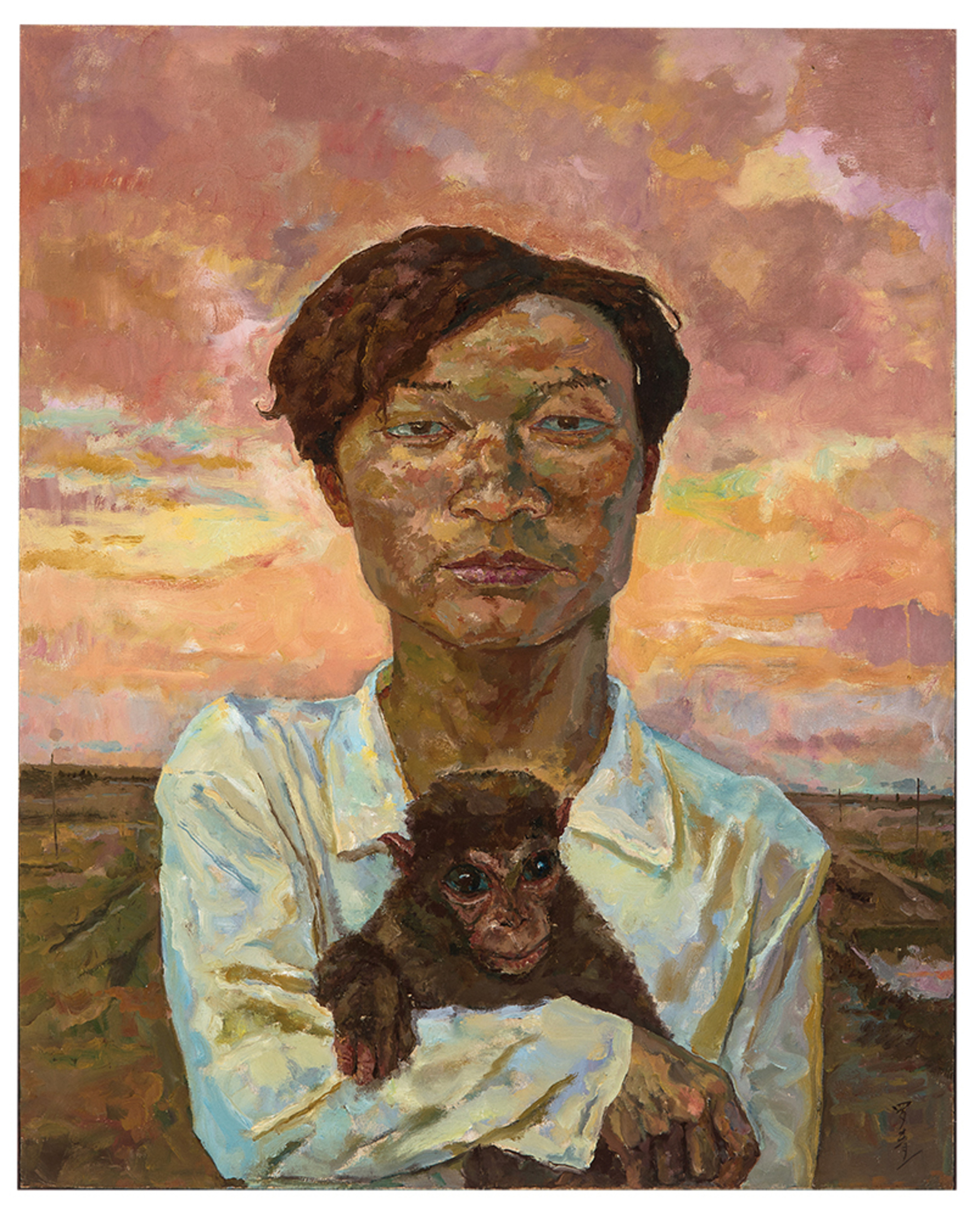 Man Carrying a Monkey