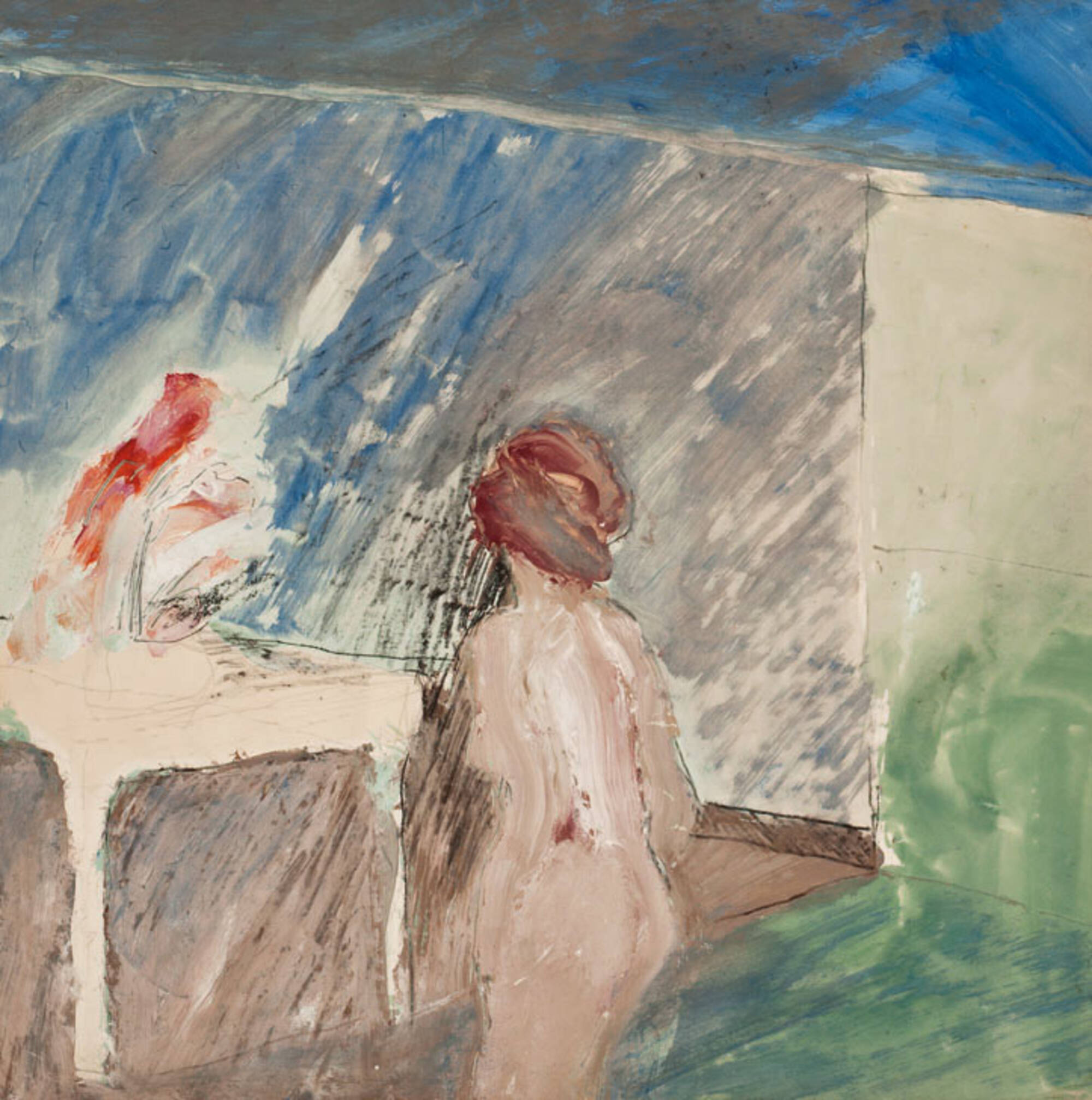 Untitled (Joan Brown in Studio 13, San Francisco Art Institute)