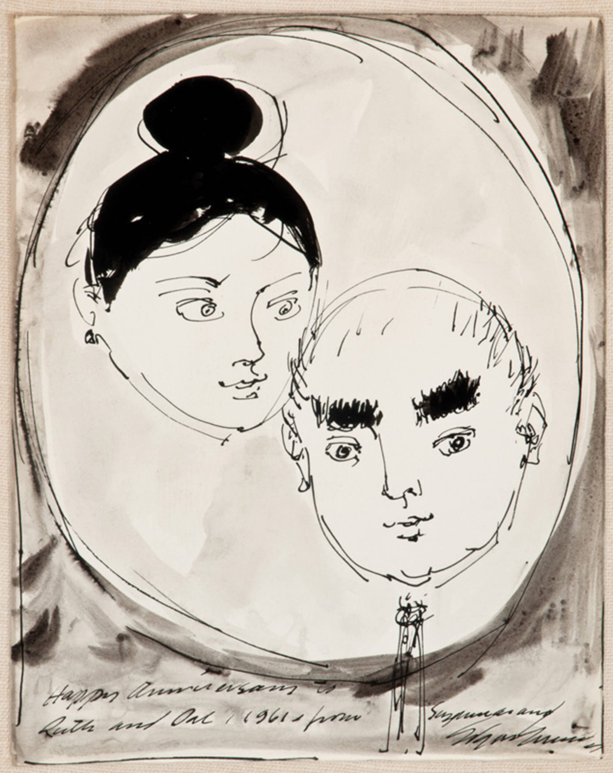 Untitled (Caricature of Ruth and Dalzell) (2)