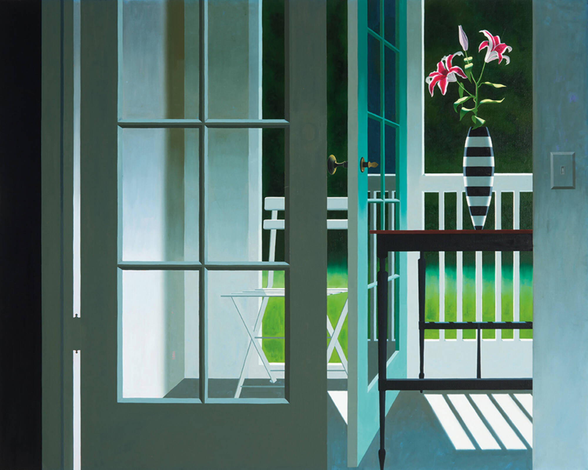 Untitled (Interior with Screen Door and Rubrum Lily)