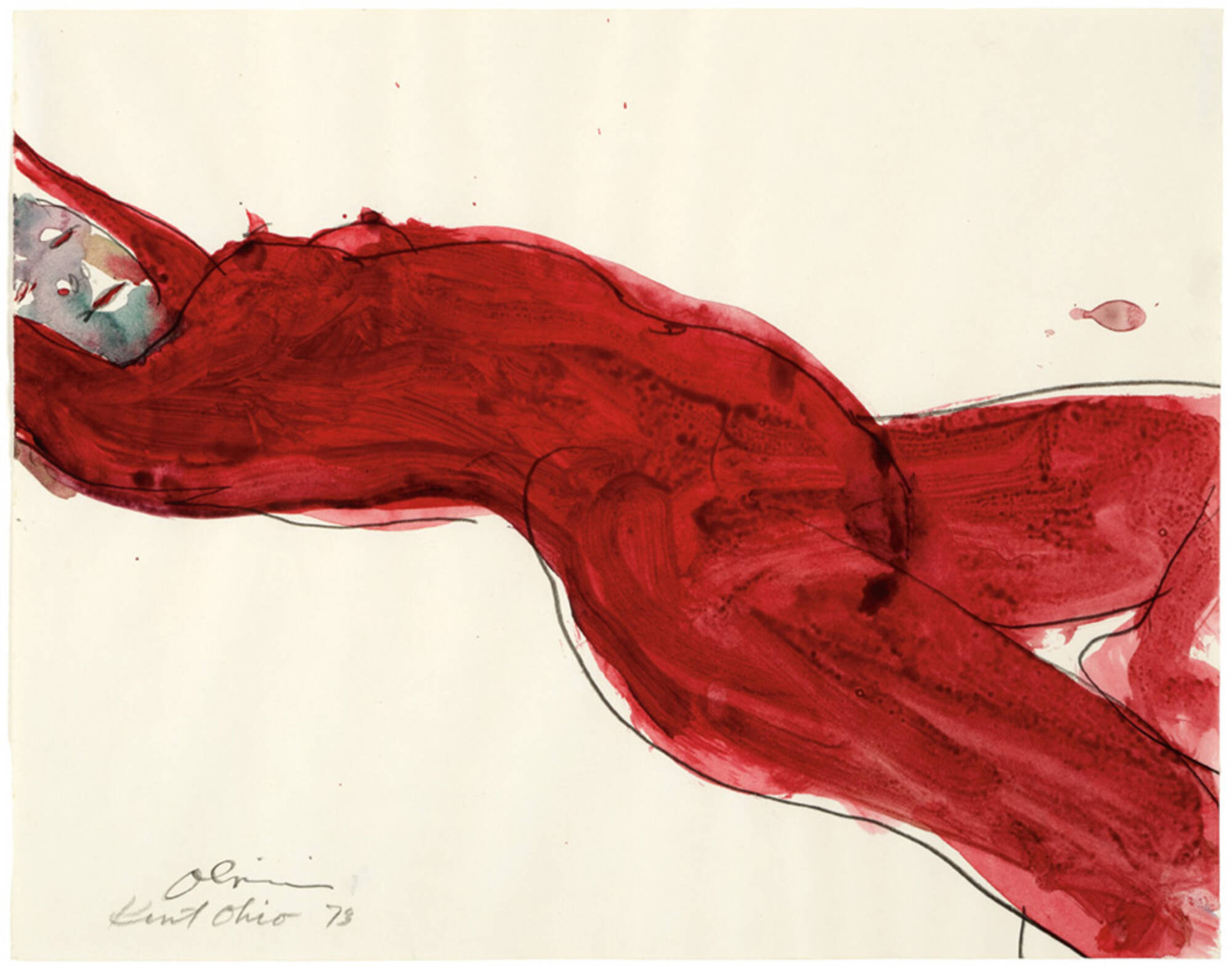 Reclining Red Female Nude