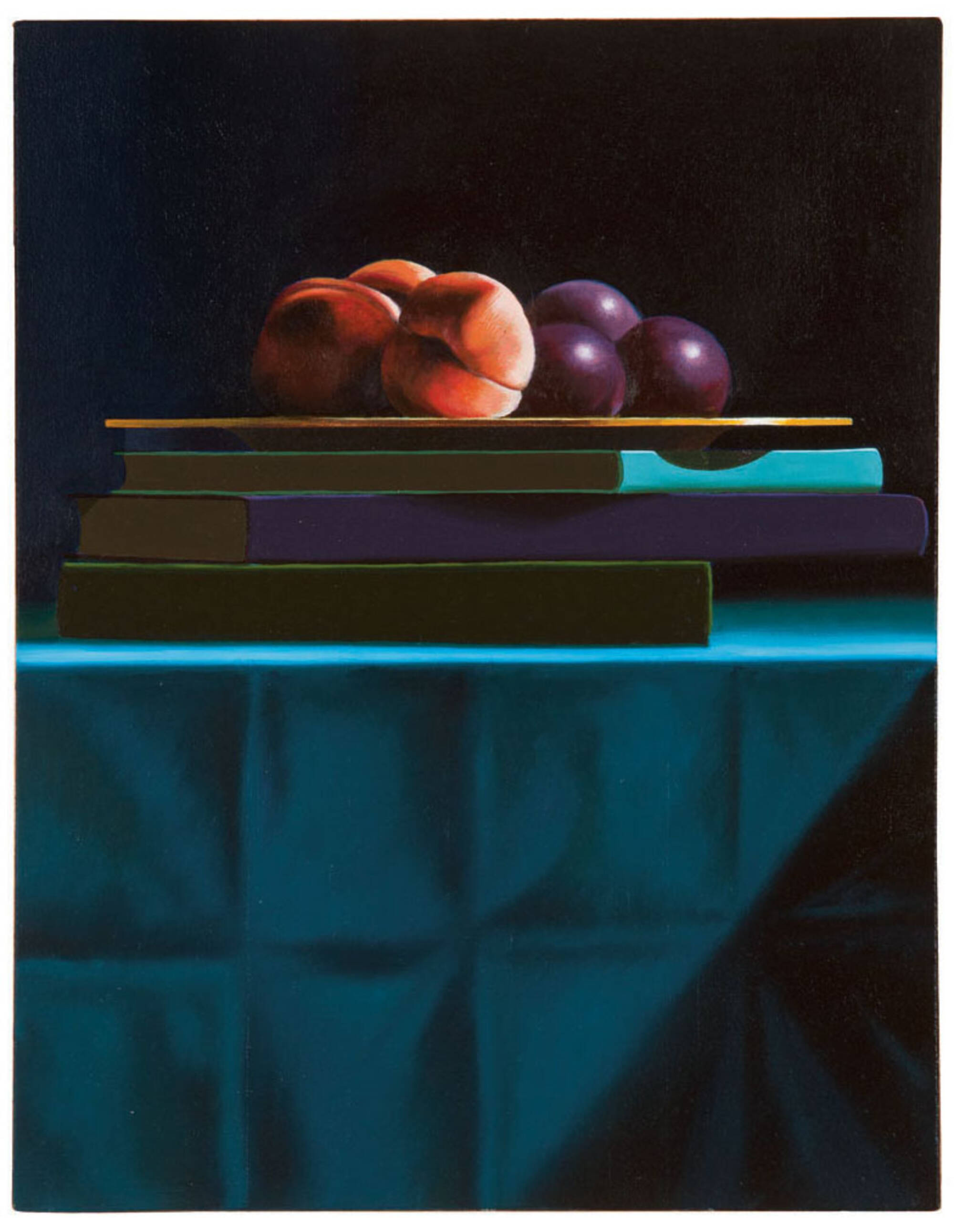 Still Life with Fruit and Stack of Books