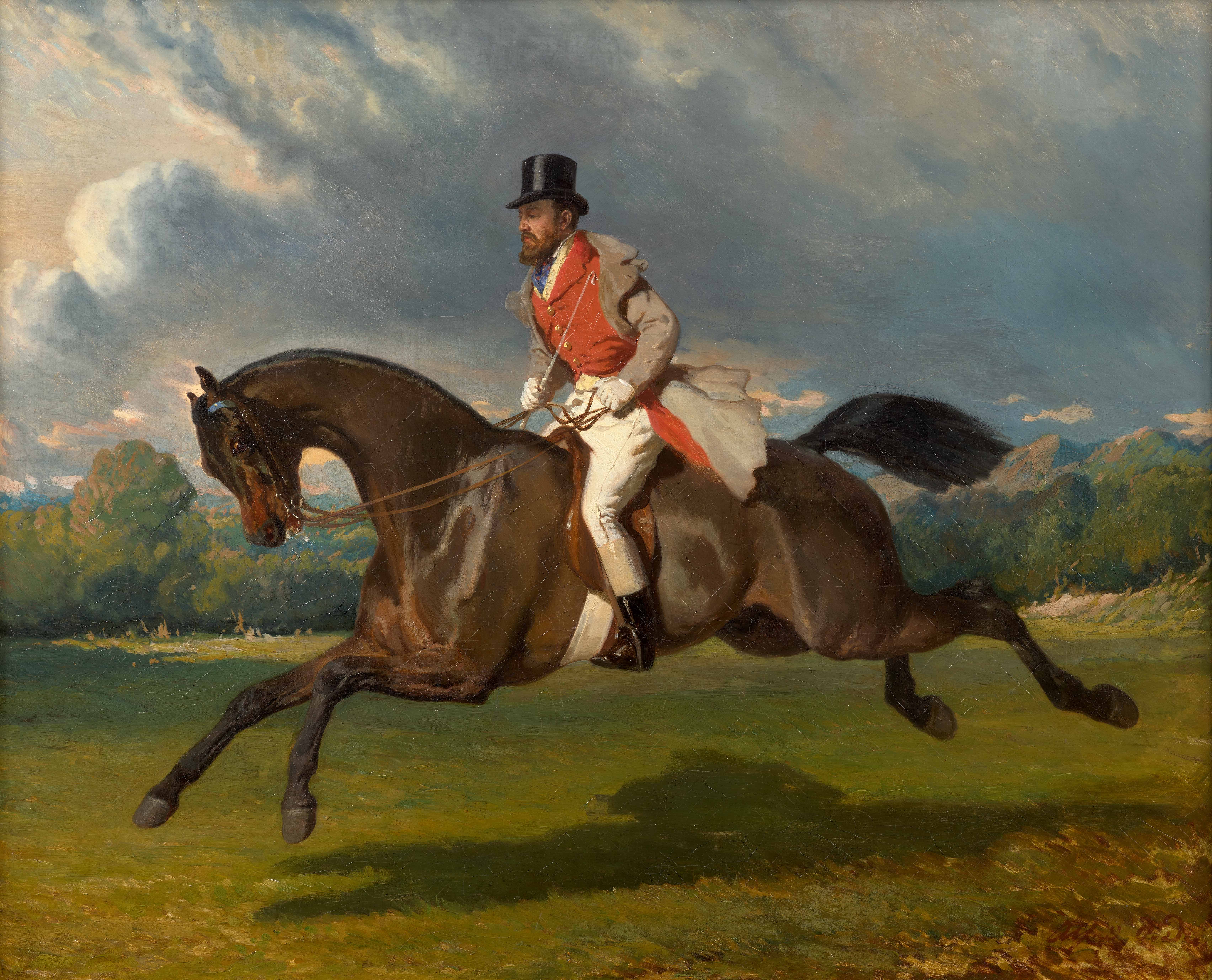 Portrait équestre de Charles Joachim Lefèvre au grand galop