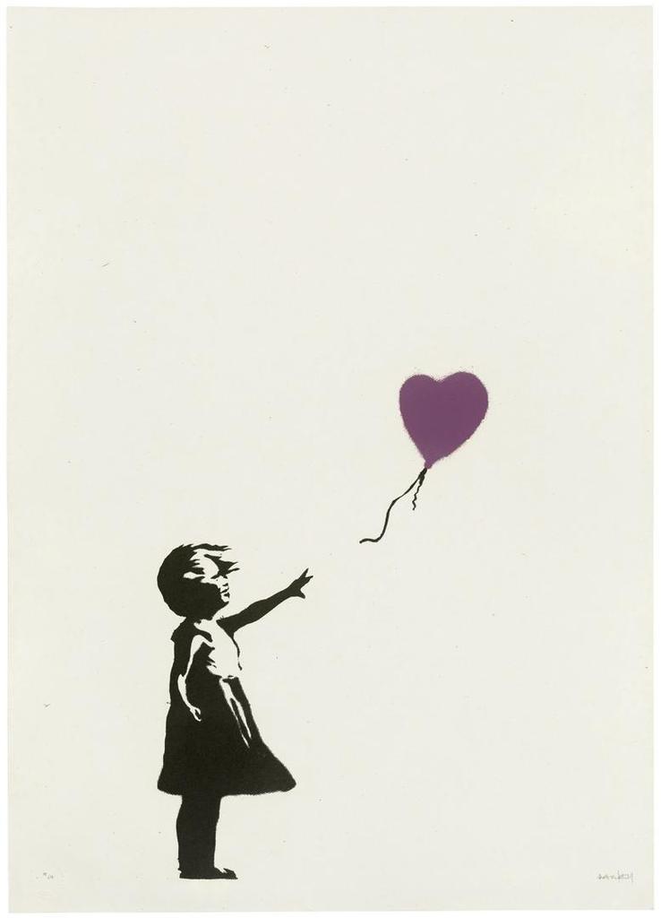 Banksy & Eine, Girl with Balloon - Colour AP (Purple)