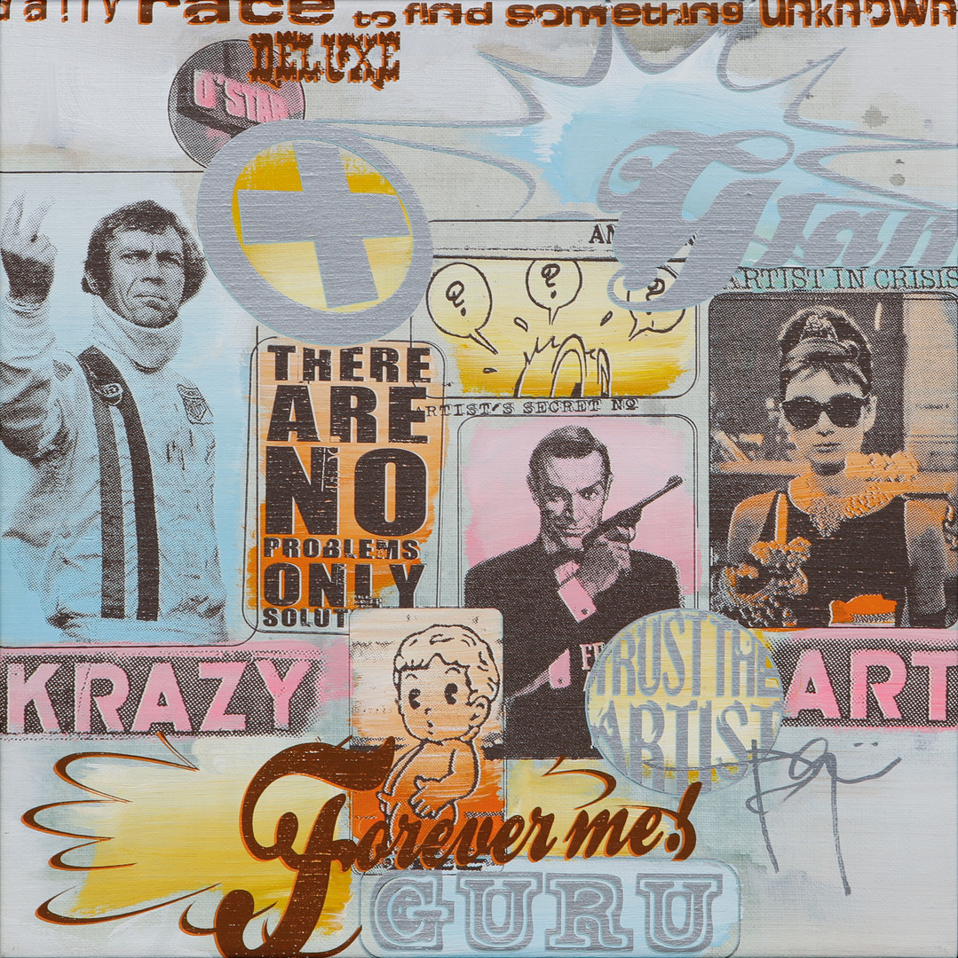 Komposition, mixed media, signerad, numrerad a tergo.