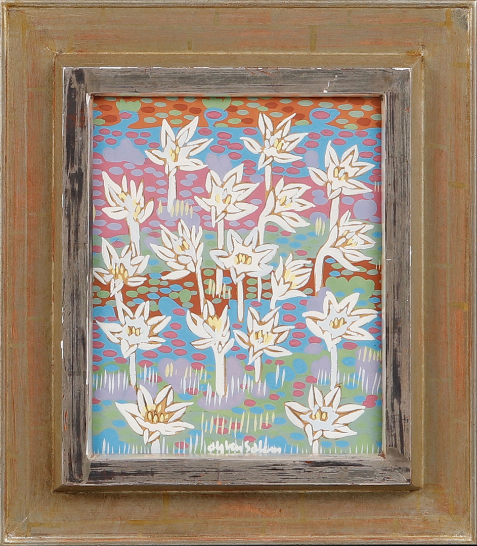 Blommor, gouache på papper, signerad.