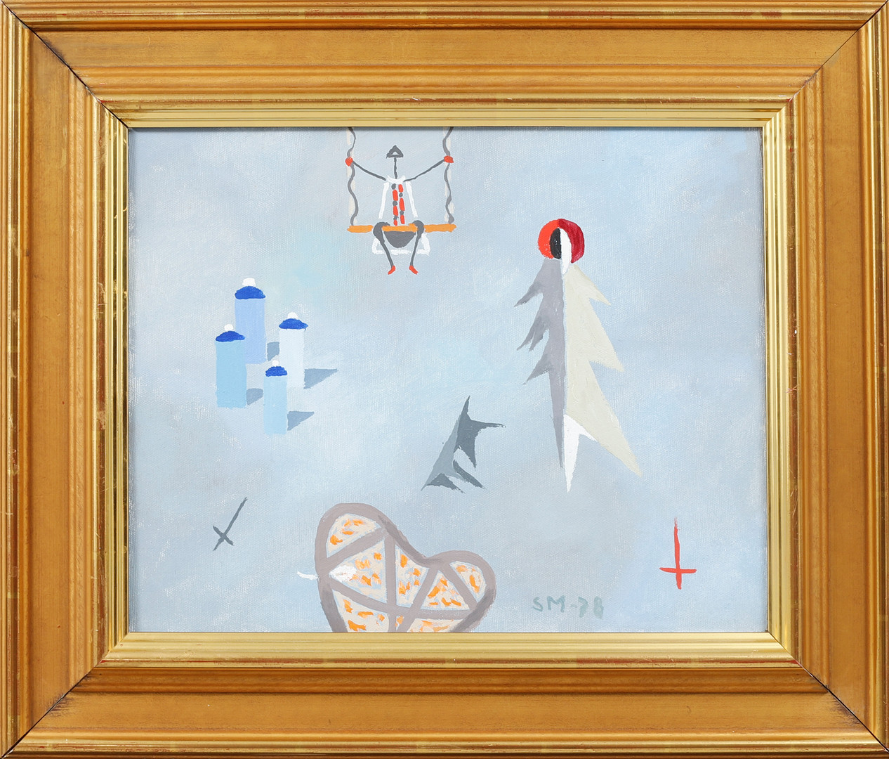 Surrealistisk bild, olja på duk, signetrad och daterad -78.