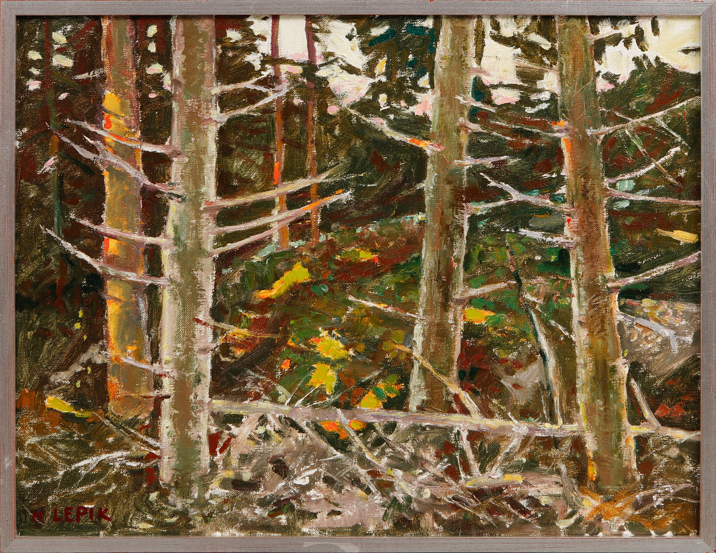 Skog, olja på duk, signerad.