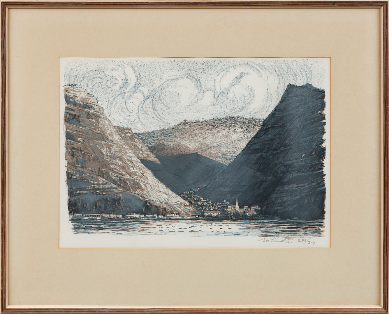 Fjordmotiv, litografi, signerad och numrerad 276/310.