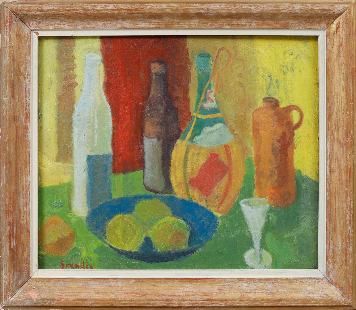 "Nature morte", olja på pannå, signerad.