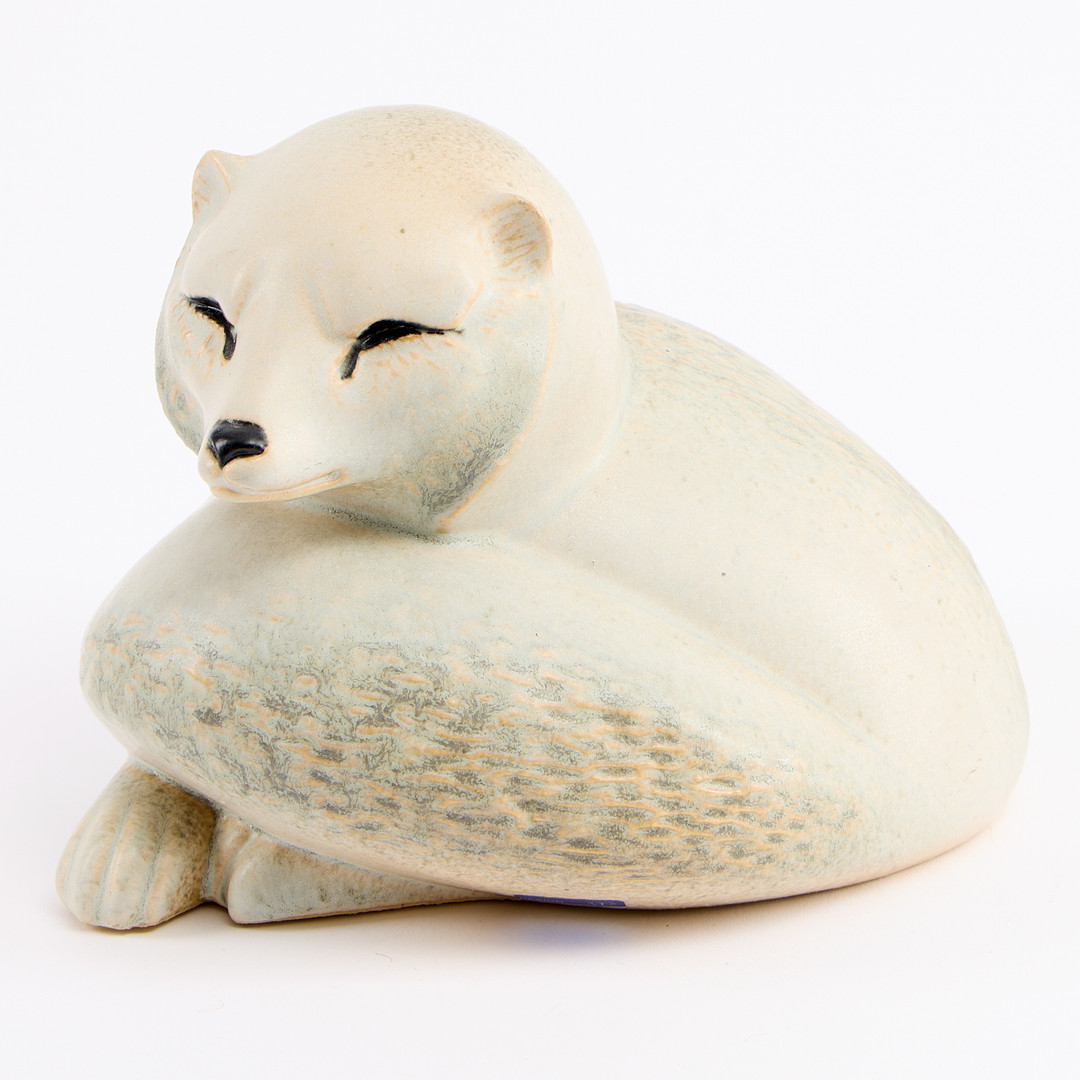 Skulptur, fjällräv, Gustavsbergs studio.