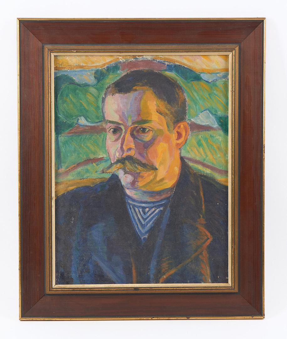 Porträtt, signerad samt daterad 1914, olja på duk.