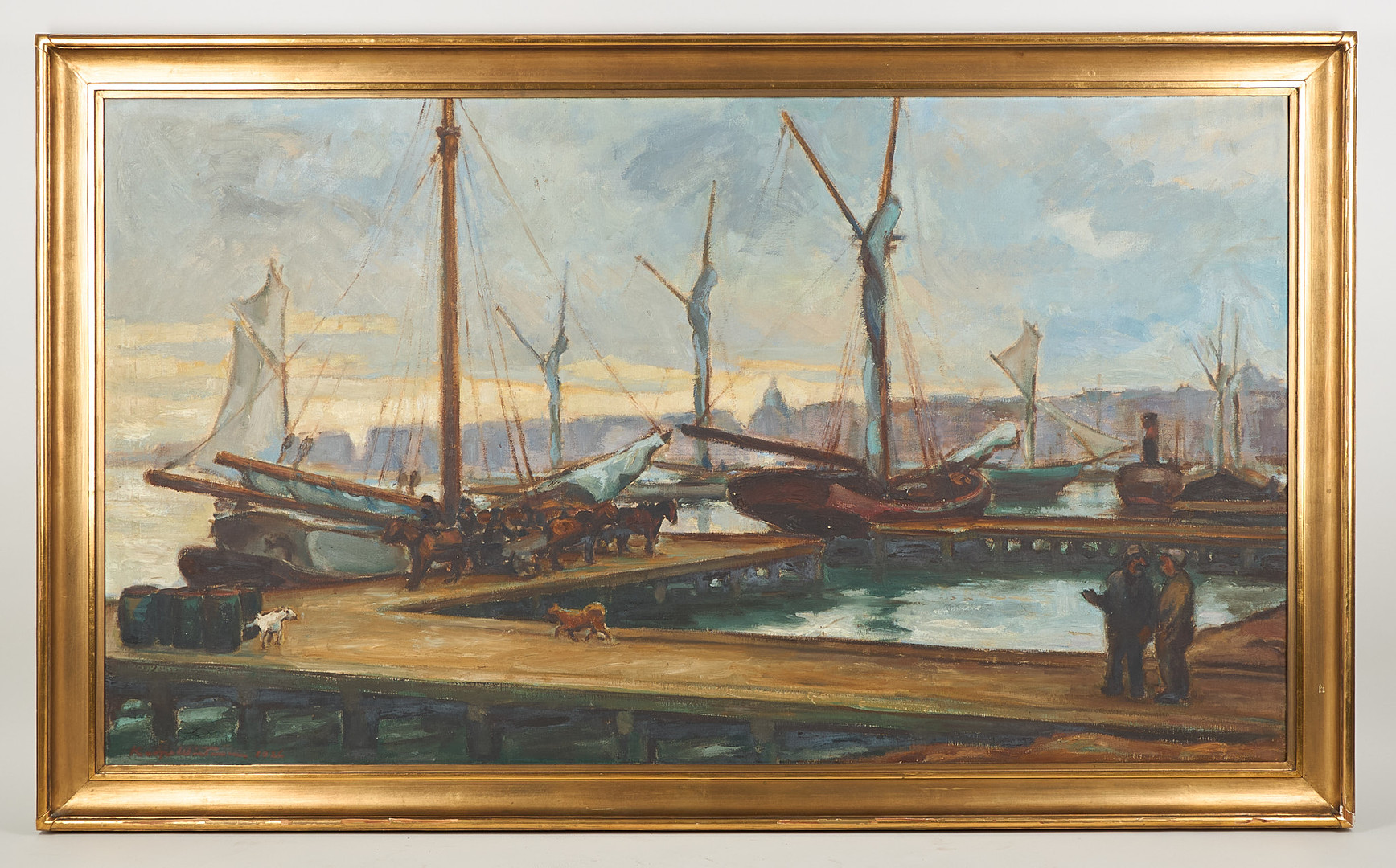 Kaapo Wirtanen, Hamnvy, signerad samt daterad 1926, olja på duk.
