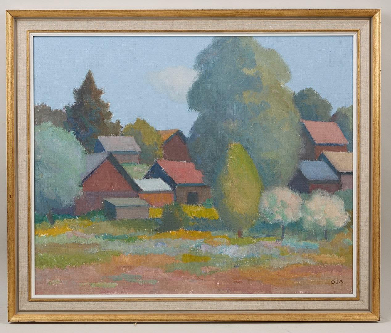 "By om våren" (1978), signerad, olja på duk.