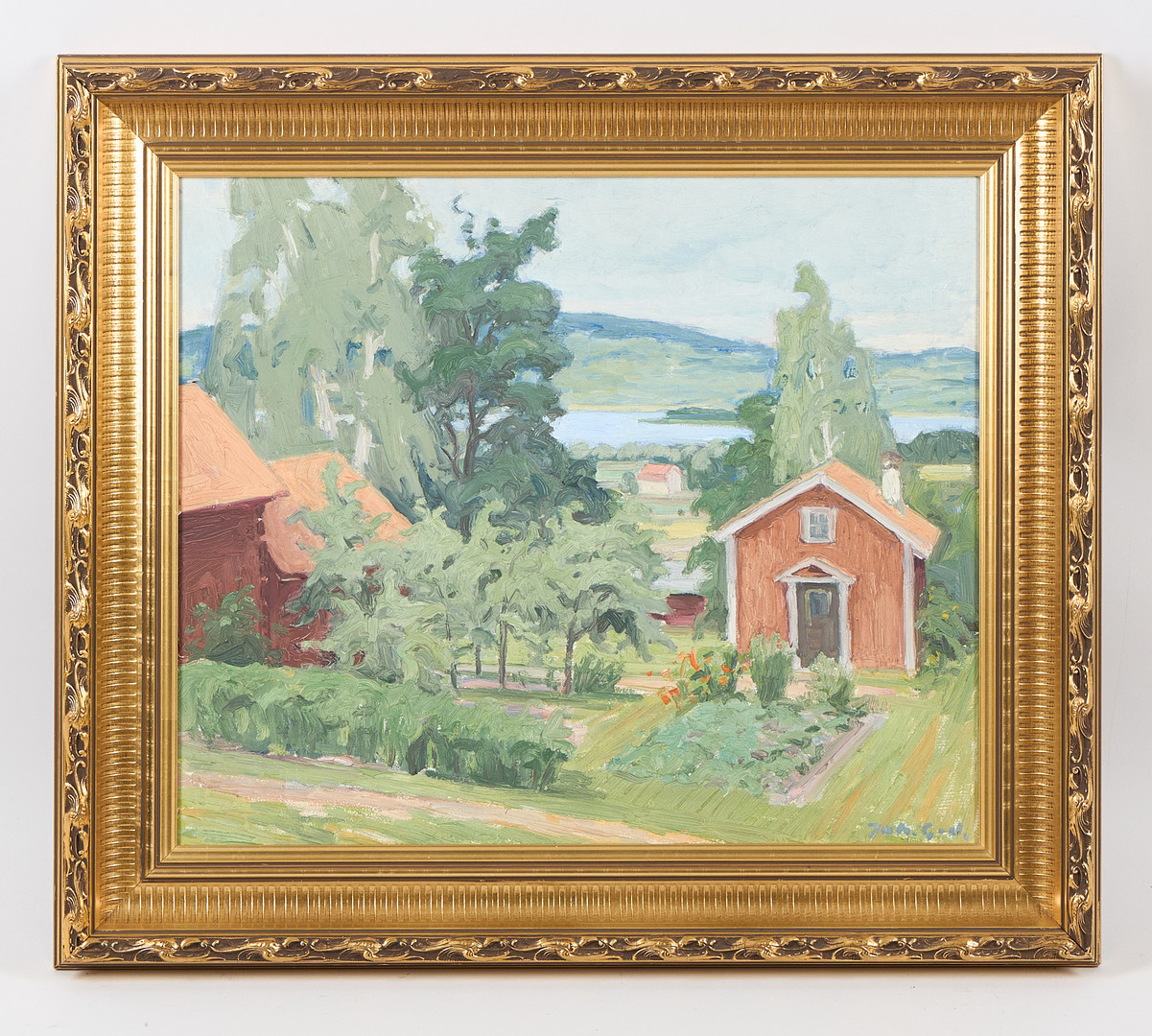 Utsikt från Boëthins villa (1950), olja på pannå.