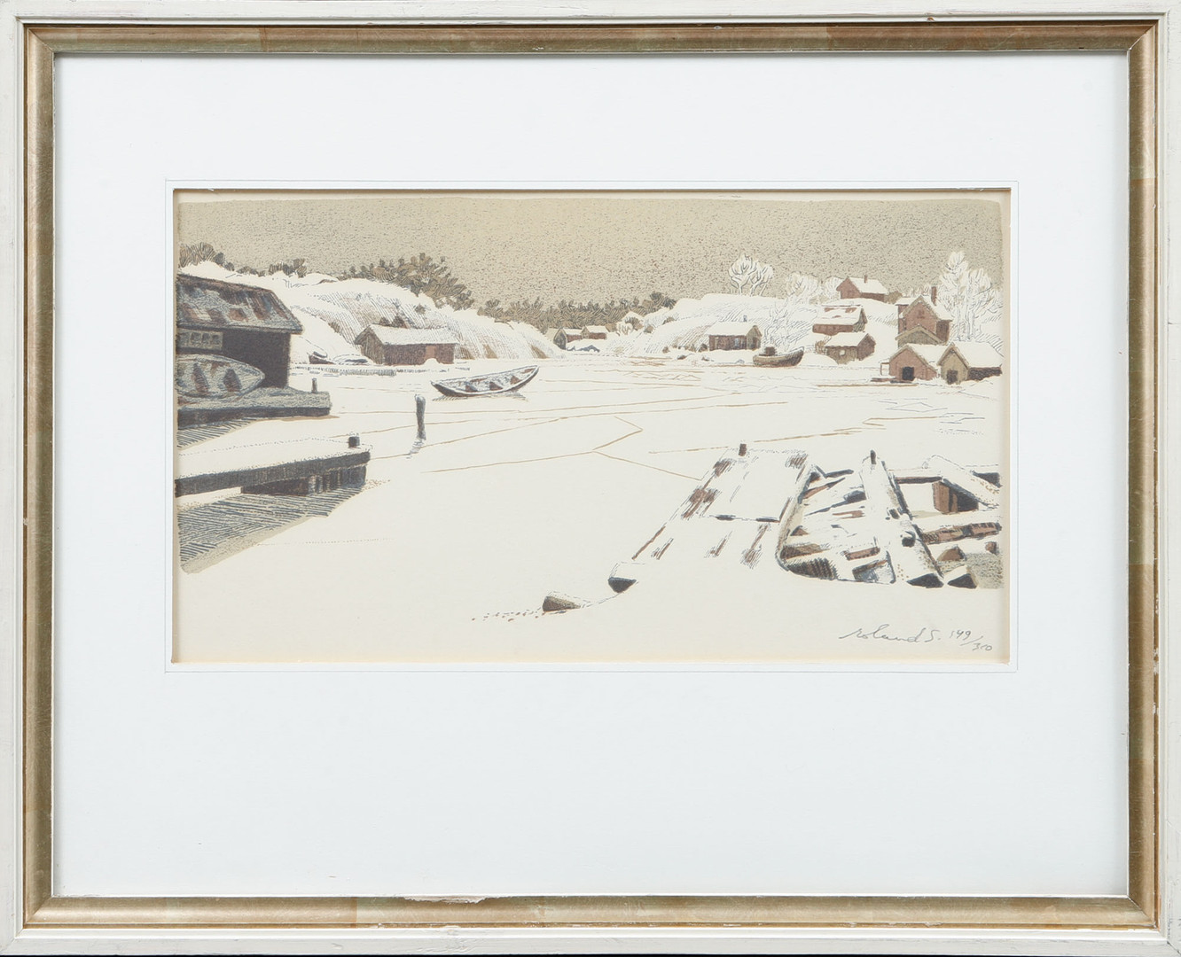 "Långvik", litografi, signerad och numrerad 149/310.