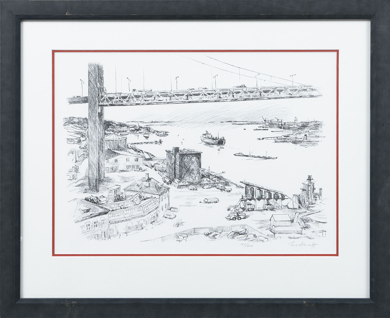 "Älvsborgsbron", litografi, signerad och numrerad 189/200.