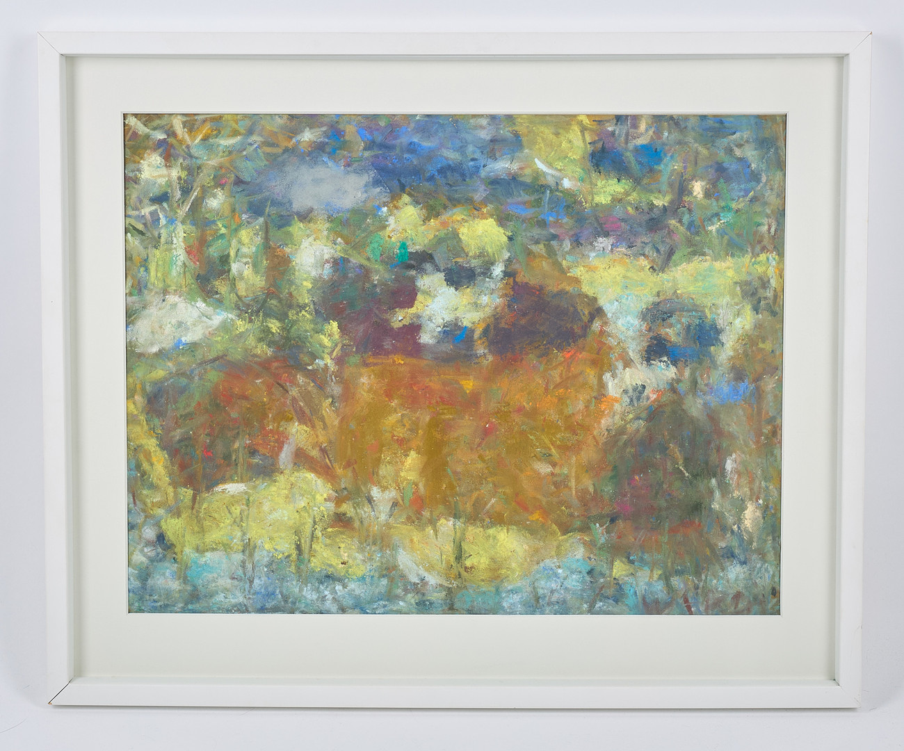 Rafael Wardi, "Hus på Stora Räntan", signerad, gouache och blandteknik på papper.