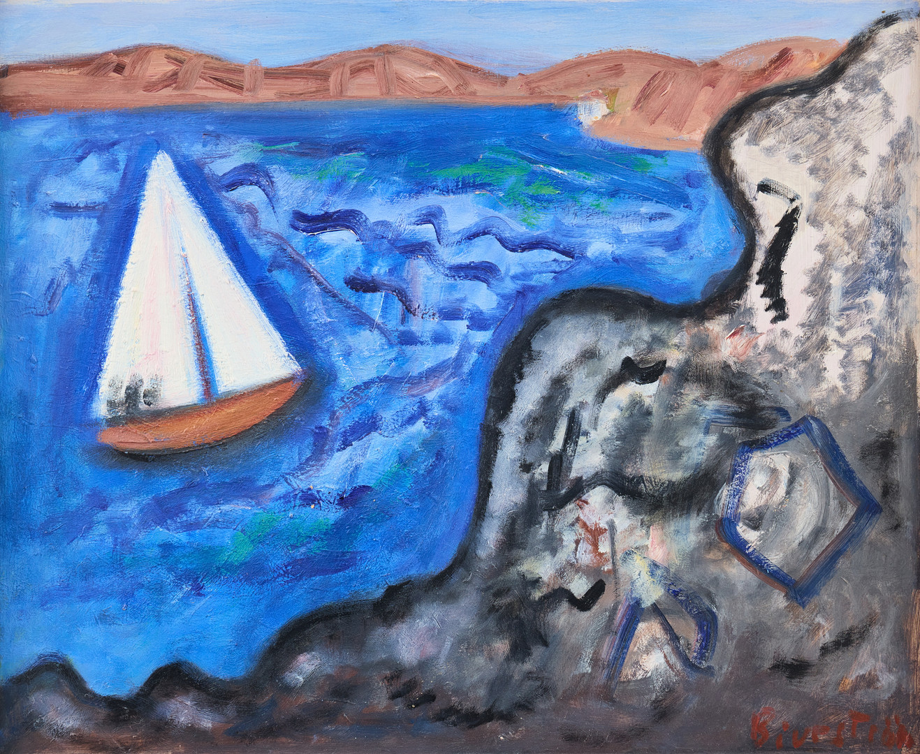 Segelbåt.