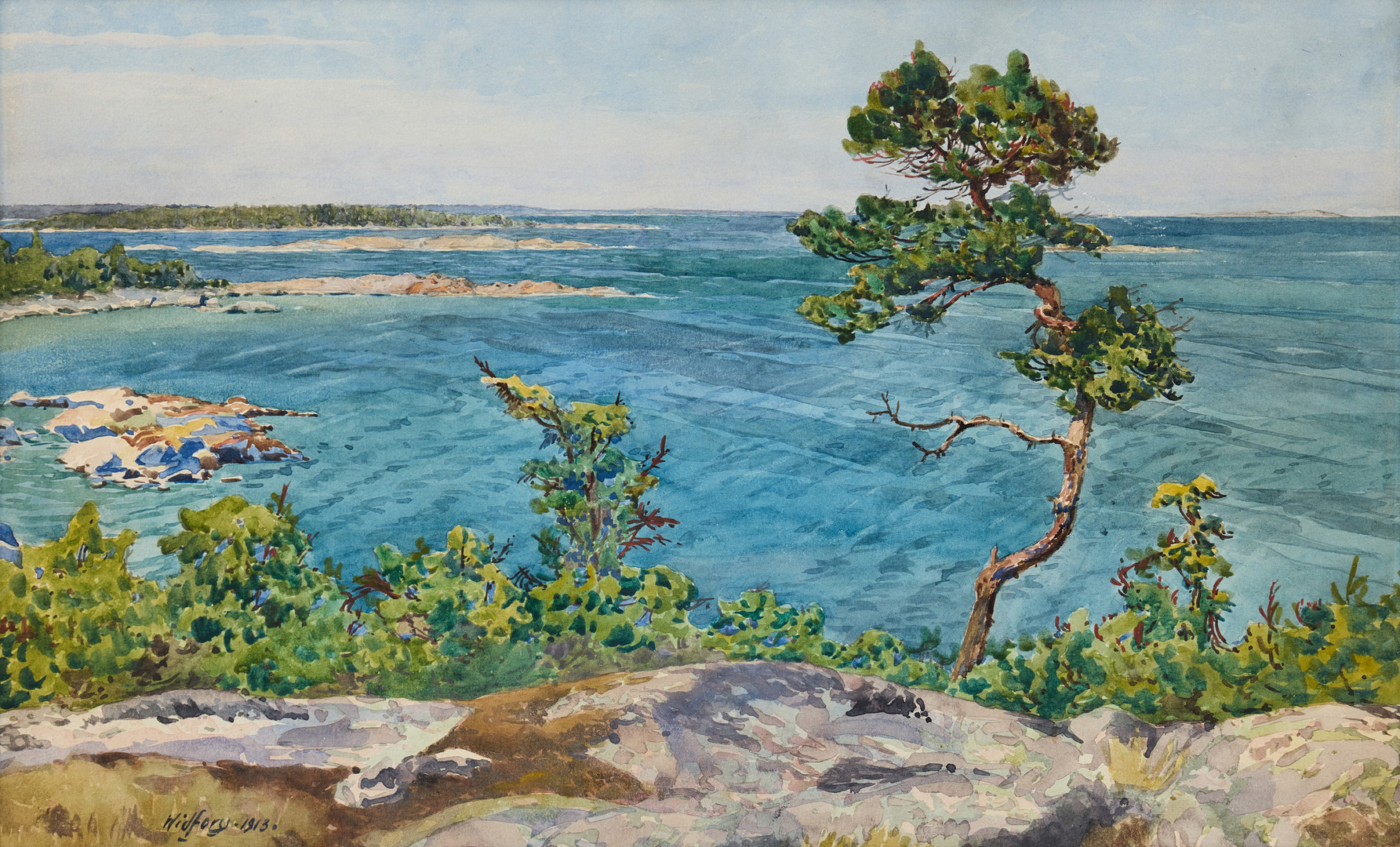 Kustscen med träd.