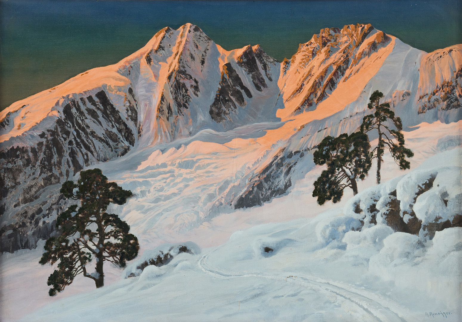 Motiv från berget Großglockner/"Großglocknerkamm".