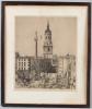 'The Monument' etching signed in pencil artists label verso 27.5 x 23.5cm