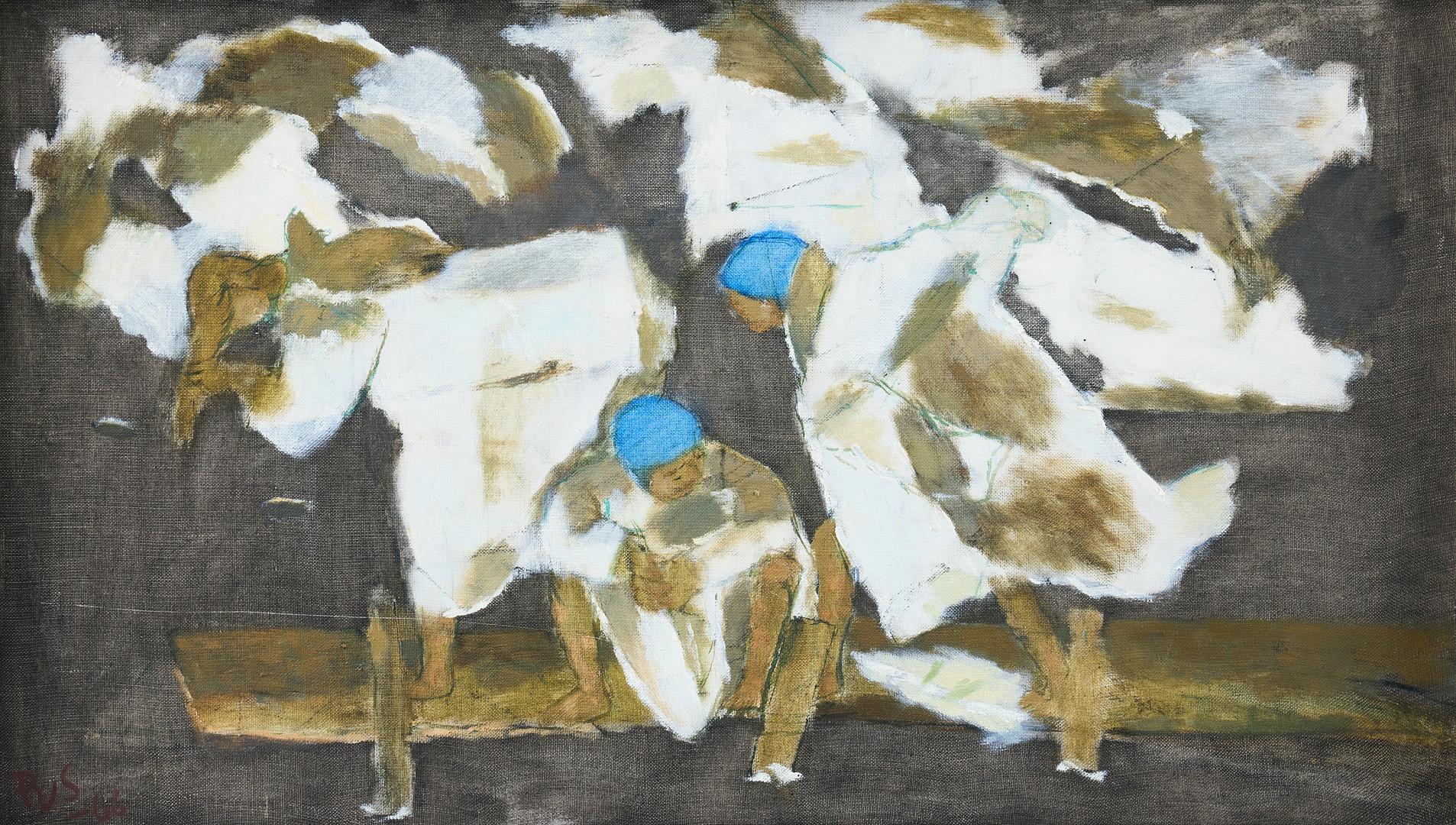 Ragnar Sandberg, "Three bathers on a pier".