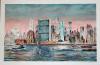 East River, NY, Signed Print
