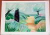 Claude Hemeret, Cypress Bleu, Signed Lithograph