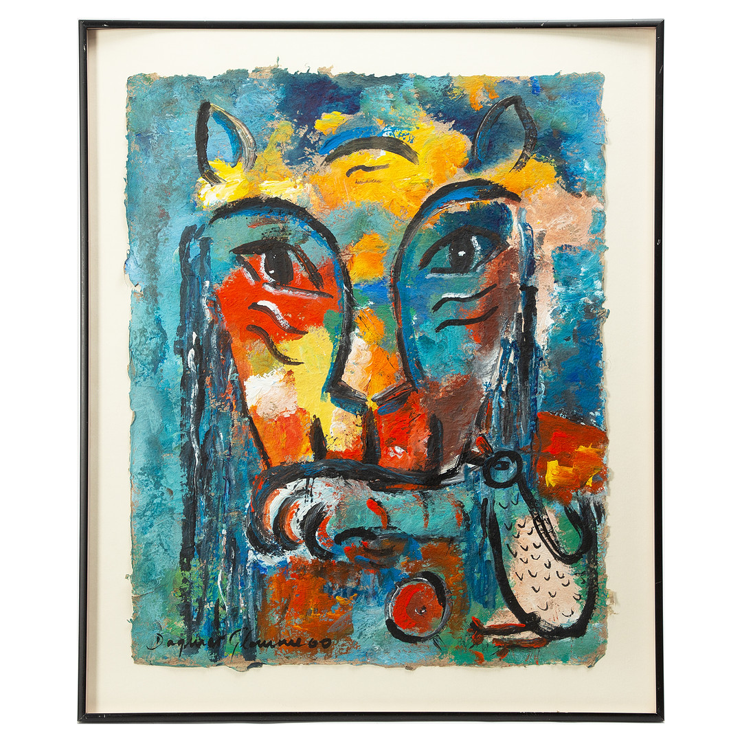 Dagmar Glemme, "Lion king", blandteknik, signerad.
