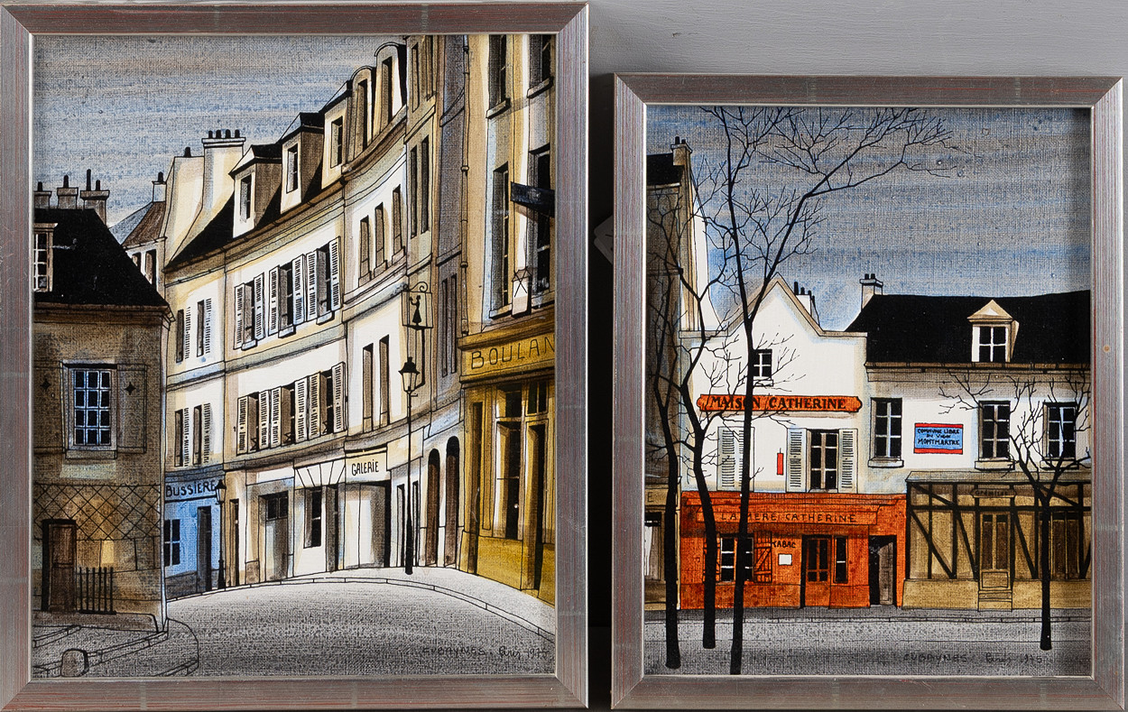 Parismotiv, oljor på duk, 2 stycken.