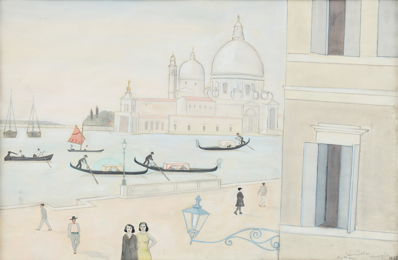"Venezia", blandteknik på papper.
