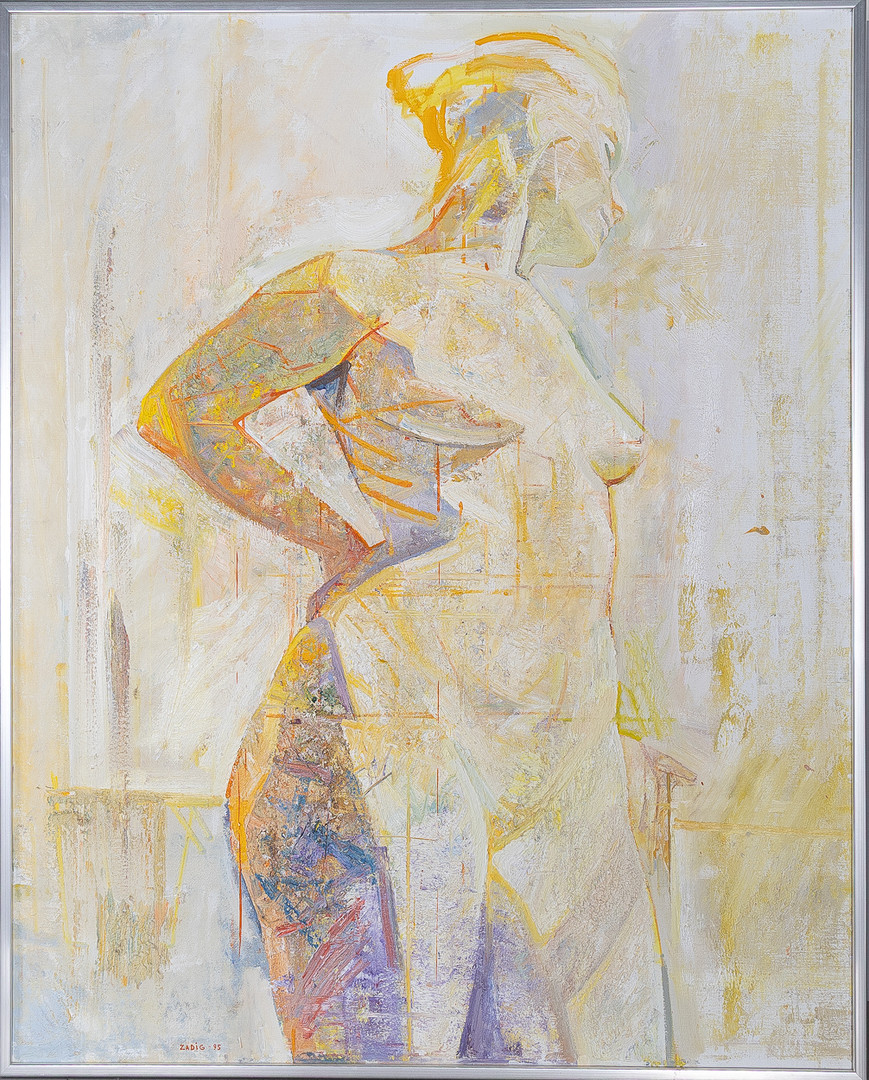 "Damor III", olja på duk.