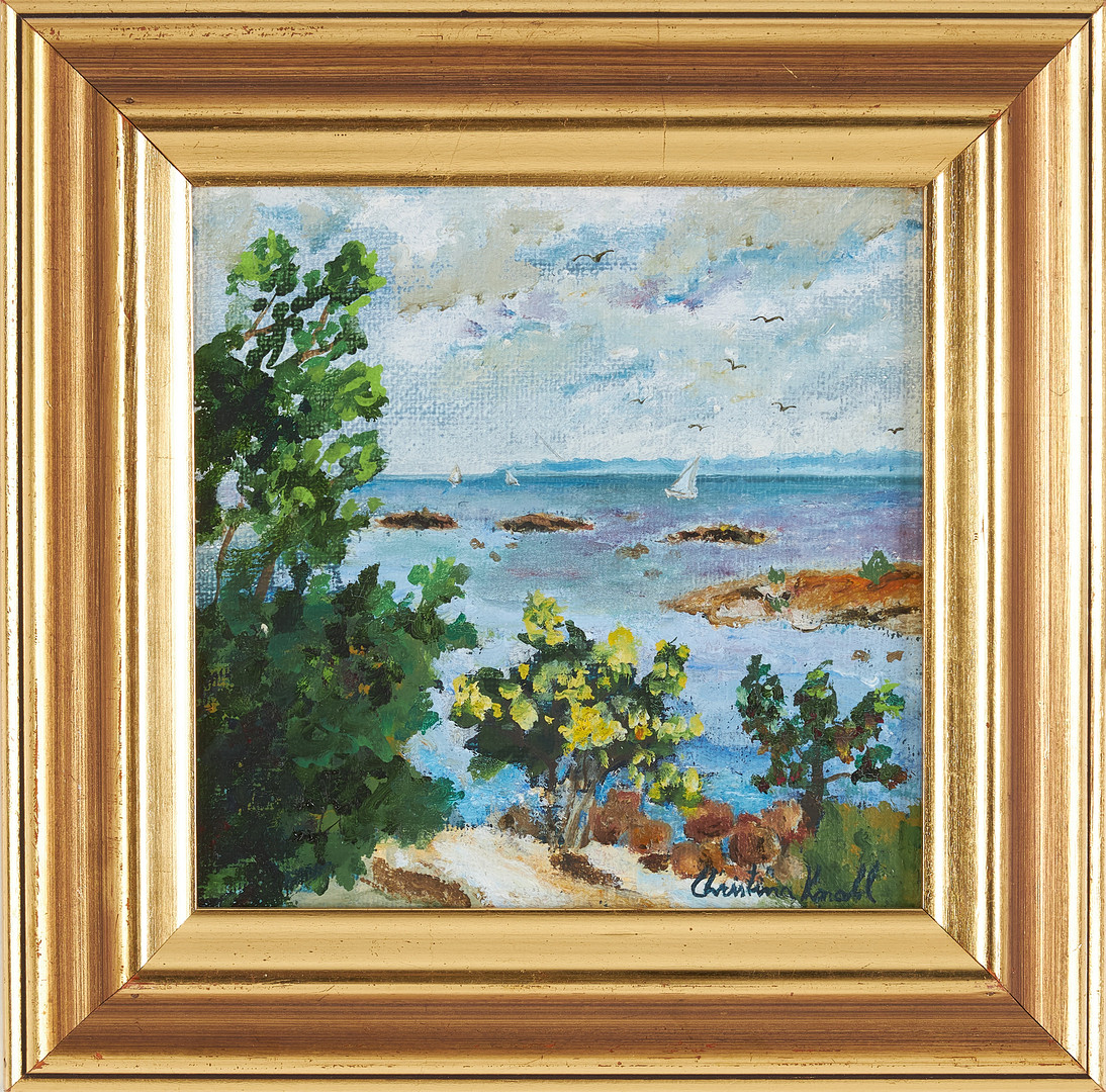 "Den lilla fläderbusken", skårgårdssmotiv, olja på duk, signerad.