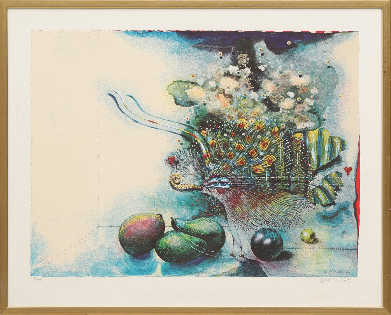 "Haut de Cagnes V, 1989", litografi, signerad och numrerad 49/290.