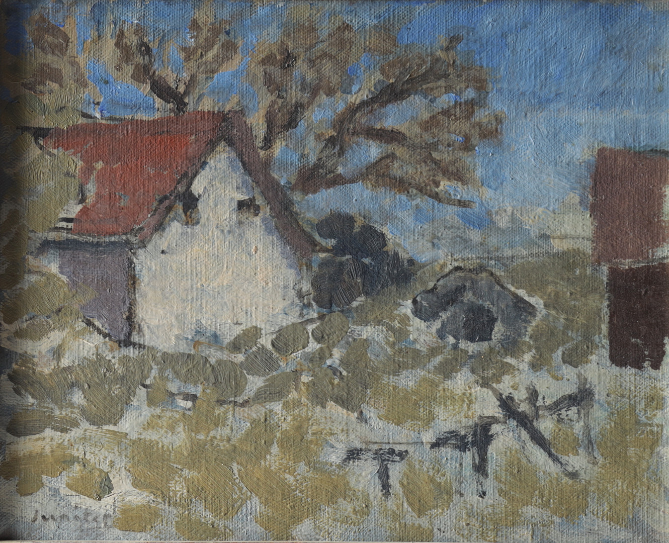 "Ljugarn, Gotland", olja på pannå, signerad.