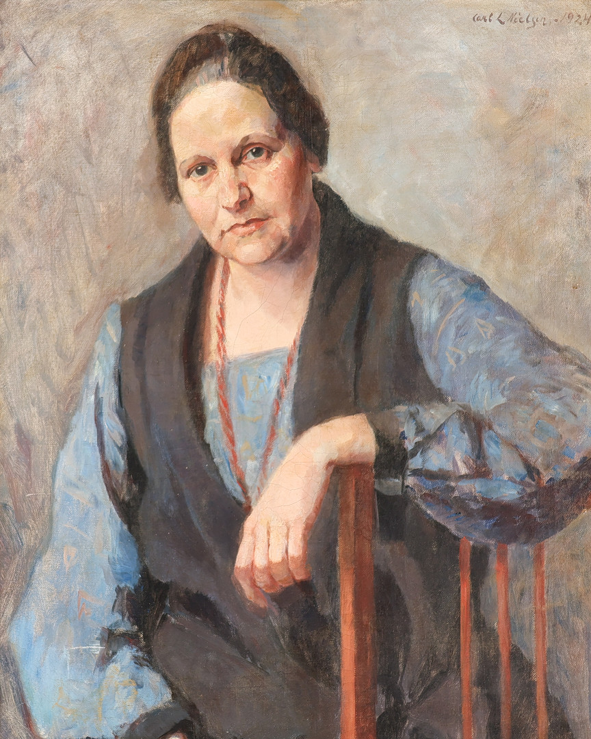 Kvindeportræt, olie på lærred, signeret og dateret 1924.
