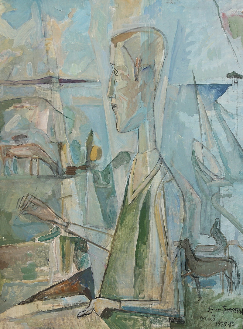 Olja på pannå, signerad Ornö 1929-50.