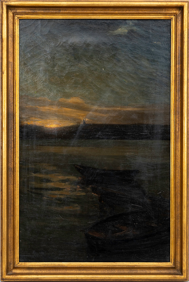 Ekor i skymning, olja på duk, signerad.