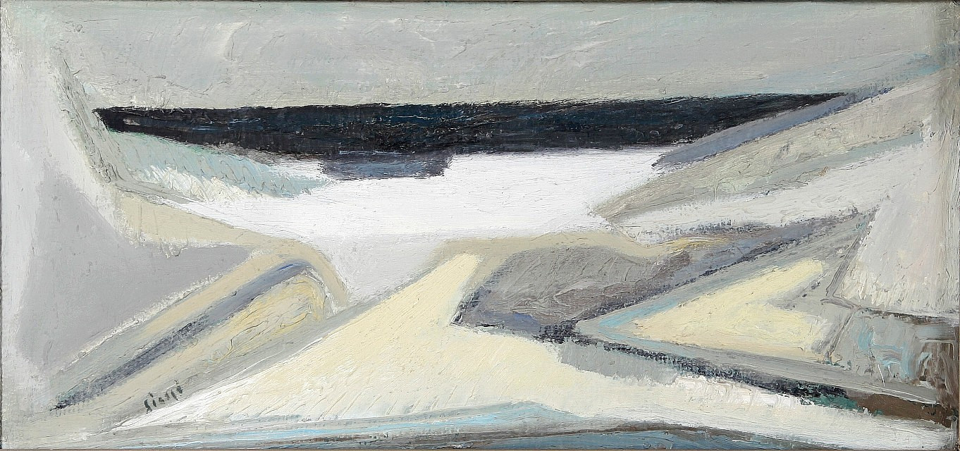 1920-1985. Olja på pannå " Bränning", signerad 1957.