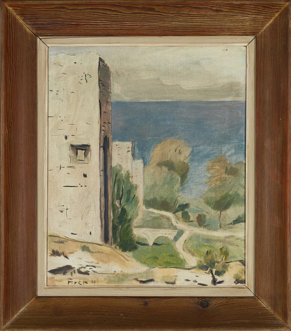 Motiv från Visby (Gotland), signerad och daterad 41, olja på duk.
