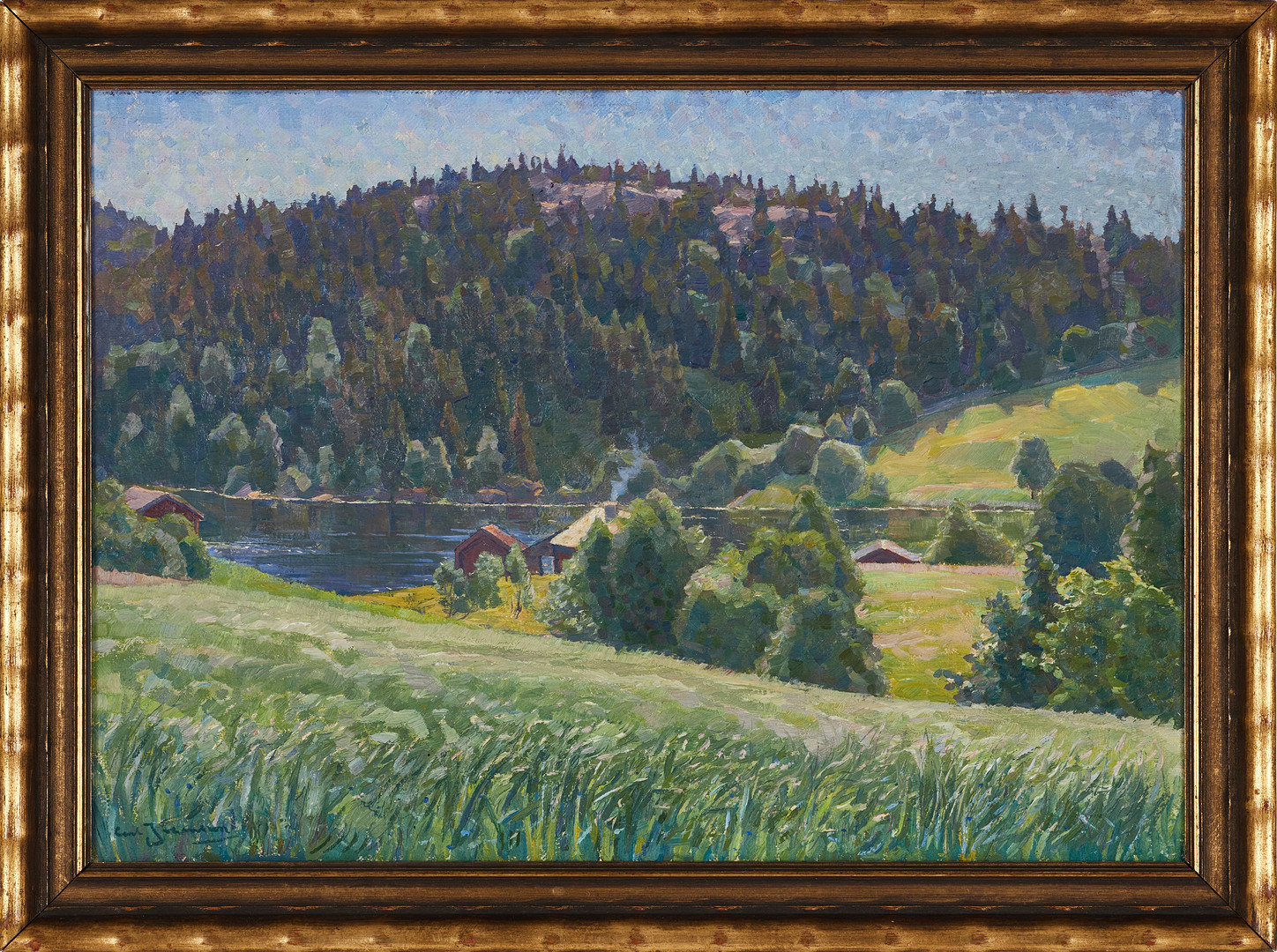 Landskap - Sommar i Nordingrå, signerad, olja på duk.