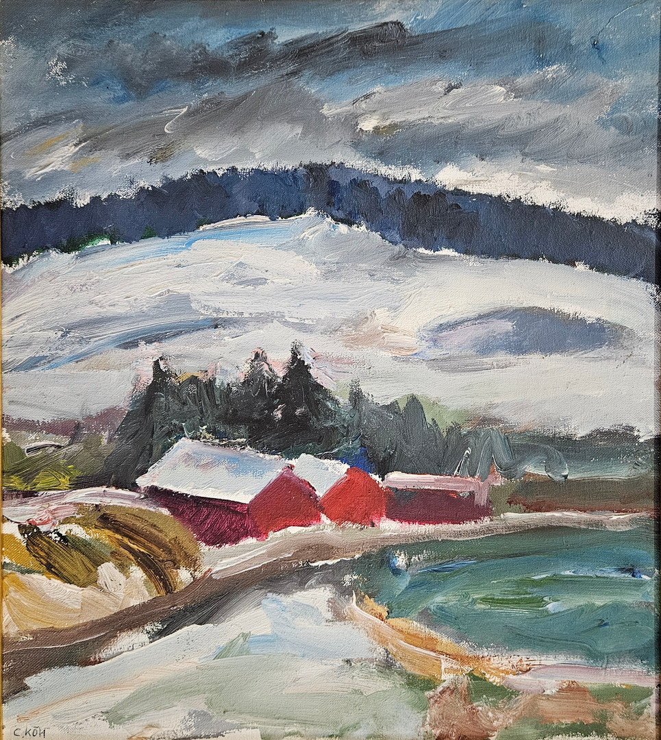 Landskap. Olja på duk, signerad C. Köh.