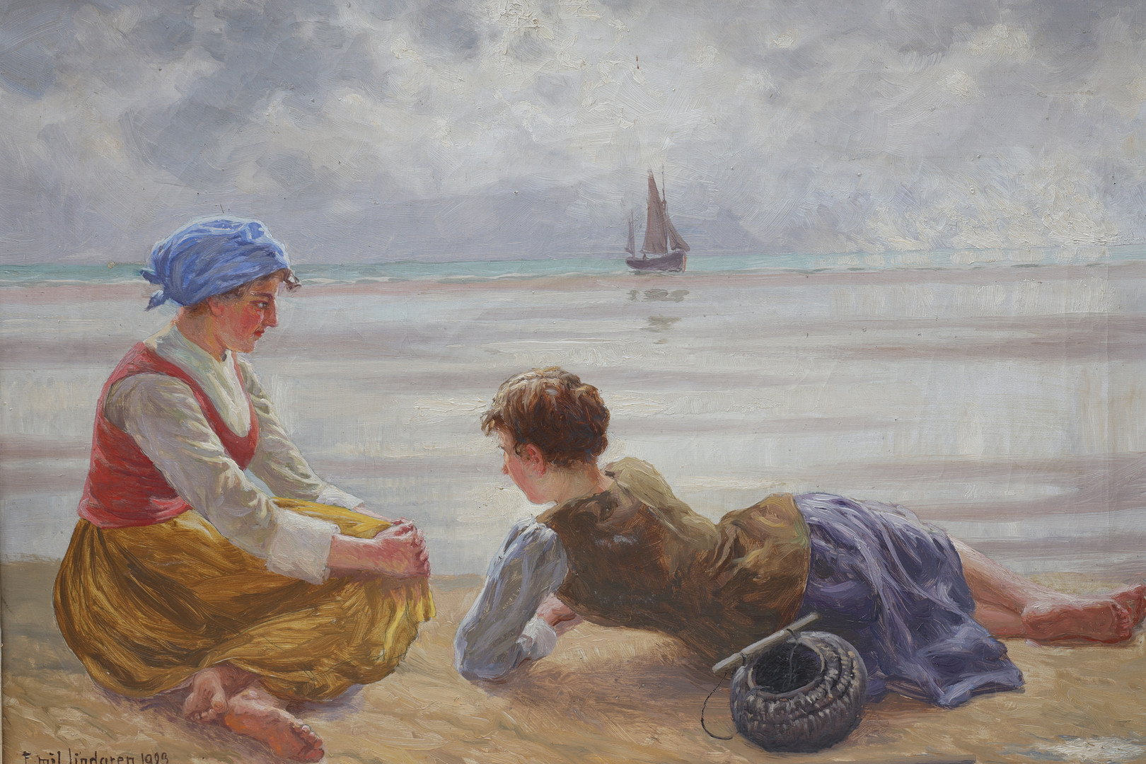"La manche" Olja på duk. Signerad och daterad 1923.
