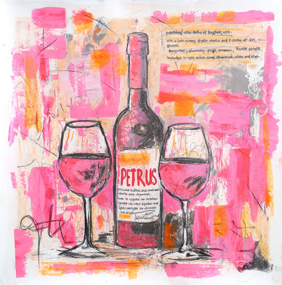 Mixed media, original, på papper, signerad.